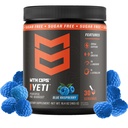 MTN OPS Yeti Pre-Workout Powder Energy Drink with Creatine, 200mg Caffeine &amp; BCAAs with Beta Alanine, 30-Serving Tub, Blue Raspberry
