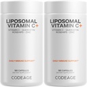 Vitamina Liposomal C 1500mg con Zinc, Elderberry, Citrus Bioflavonoids Grapefruit, Lemon, Orange Powder, Quercetin & Rose HIPS Fruit – Suplemento Vegan - Non-GMO, Vegan Pills - 2 Pack