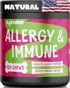 PupSnup- Allergy &amp; Immune Probiotics for Dogs- Dog Alergy Chews, Seasonal Allergies, Skin and Coat Suplemento 120 Soft Chews- Made in USA