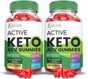 (2 Pack) Active Keto ACV Gummies Advanced Formula 1000MG ActiveKeto Keto Gummies Apple Sider Vinegar Formulado con Pomegranate Beet Juice Powder B12 Vegan Non GMO 120 Gummys