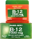 Trader Joes Vitamina B12 1000 mcg Gluten Suplemento dietético gratuito 100 Tabletas