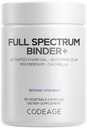 Codeage Binder + Suplemento de Binder Sistémico - Píldoras de carbón activadas, Pólvora mineral de arcilla bentonita, ácidos fúlvicos y húmedos, molibdeno, formas de carbono - 90 cápsulas