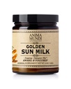 Anima Mundi Apothecary Golden Sun Milk - Relajando la pólvora de base vegetal con especias orgánicas Turmeric, Ashwagandha, Reishi & Vainilla - Pólvora de bebidas sin mancha - Promocionar el sentido de la calma (5oz / 142g)