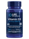 Extensión de la vida Vitamina D3 25 mcg (1000 UI), Soporte de sistema inmunológico, salud ósea, salud integral, tamaño de valor, libre de gluten, no GMO, 250 softgels