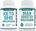 Keto BHB puramente optimista suplemento de cetonas exógenas + suplemento cerebral Premium - Booster cerebral nootrópico para foco, claridad, memoria mejorada, concentración & mejor humor