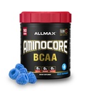 ALLMAX AMINOCORE BCAA Powder for Workout Muscle Recovery &amp; Aumento de la resistencia - Azúcar Gratis, No Fillers 8.18 Grams Bcaas Amino Acids, B Vitaminas para Mujeres y Hombres- 90 Servings  durable Blue Raspberry, 1035g