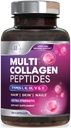 Multi Collagen Supplement 2400 mg - Types I, II, III, V & X Multi Collagen Peptides Pills for Women ' Men, Hydrolyzed Collagen Supplements, Hair, Skin, Nail, & Joint Support Supplement, 120 Capsules