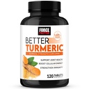 FACTOR DE FUERZA Mejor Curcumina Turmérica 1600 mg con Pepper Negro > jengibre, Suplemento de Apoyo Conjunto de Fuerza Clínica, Absorción Superior, 120 Tabletas