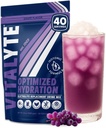Vitalyte Electrolyte Powder Drink Mix, Isotonic Electrolyte Hydration Mix, Gluten Free Post Workout Powder Mix, Pack de 1, 35 oz., Grape Flavor