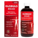 Globulo Rojo Suplemento de hierro - Suplemento dietético líquido con vitaminas de hierro de alta potencia (Vegan) (16 Fl Oz (Pack de 1))