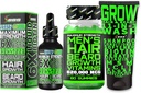 Kit de crecimiento de la barba w / Crecimiento del cabello 11 en-1 Champú para hombres y acondicionador w / Biotina + Crecimiento de la barba Vitaminas y crecimiento del cabello para hombres + 6X Biotina líquido con Collagen - Formulado en América