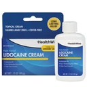 HealthWise Maximum Strength Lidocaine Cream ← Numbs Away Pain ← Alivio duradero No-Greasy Silencio 1.75 Oz