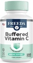 FREEDA Vitamina C - Vitamina Buffered C 500mg - Kosher - Potente Antioxidante Apoyo Inmunitario - Vitaminas de Stomach Sensitiva C Capsules Calcio Ascorbato - Vitamina C 500 mg - Suplemento VIT C (250 Conde)