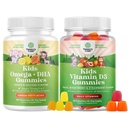 Bundle of Omega DHA Gummies for Kids - Fatty Acids Omega 3 6 9 - Vitamina C para Cerebro, Inmunity & Vision y Vitamina D Gummies for Kids - 1000 UI Por Serving - Immune Support Muscle Teeth &amp; Bone Health