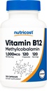 Nutricost Vitamina B12 (Methylcobalamin) 1000mcg, 120 cápsulas - Vegetariano, No GMO &amp; Gluten Suplemento B12