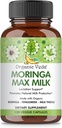 Orgánica Veda Moringa Max Milk Lactation Supplement (120 Capsules) - 1800mg Super Strength Organic Vegan Complex with Fenugreek, Milk Thistle, Moringa Leaf " Semillas para el suministro de leche materna