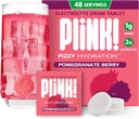 ¡Plink! Tablas de electrolitos de fizzy para adultos " niños - Berry de granada, 48ct – Hidratación diaria de familia – Bajo azúcar, Vegan, Keto Friendly, Non-GMO