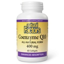 Factores naturales Coenzima Q10 - Apoyo al Antioxidante Suplementos Soportes Producción de energía celular - Ausorción mejor Ayuda Función cardíaca saludable - 400 mg, 60 Softgels (60 Serviciones)