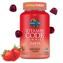 Garden of Life Vitamin Code CoQ10 Gummies 150 mg, Coenzyme Q10 for Heart Health, Energy Production " Healthy Aging + Prebiotics " Probiotics for Digestion, Non-GMO, Gluten-Free, 60 Strawberry Gummies