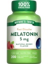 La verdad de la naturaleza Melatonin 5mg Tablas rápidas de disuelve Silencio 200 Conde viv Natural Berry Flavor ← Vegan, No Gluten Suplemento Gratis