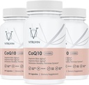 Vitruvin Ubiquinol COQ10 – Coenzima Q10 Ultraabsorbable, co q 10 suplemento antioxidante para la salud vascular y del corazón, la piel sana y el cabello, el envejecimiento saludable