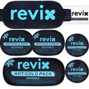 REVIX Ice Packs for Injuries Reusable, 5-Piece Set Hot and Cold Gel Ice Pack for Joints, Muscle, Post-Workout Recovery, Adaptable and Flexible Cooling Pads for Knees, Back, Arms and Neck