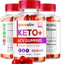 3 Pack - PureSlim KetoACV Gummies 1050MG, Suplemento Advanced Formula, 180 Gummies para 3 meses
