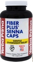 Yerba Prima Fiber Plus Senna Capsules, 180 Conde - Gentle Overnight Relief, USA Made, Non-GMO, Gluten-Free