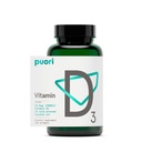Vitamina D3 Suplemento con aceite de coco orgánico para la absorción óptima ← Función del músculo saludable, salud ósea, apoyo inmunológico, no GMO TEN 2500 UI, 120 Softgel - por Puori