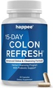 Happee Colon Cleanser " Detox for Weight Loss Support - 15 Day Colon Cleanse Pills " Gut Support Probiotics Men Women - Fast Natural Laxatives Constipation Relief