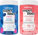 Bellway Super Fiber Powder + Fruta, mezclado de Berry Super Fiber Powder + Collagen, Strawberry Lemonade