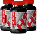 Ácido fólico con b12 - Fórmula Natural del Pelo Gris - Skin and Nails Support (3 Botellas)