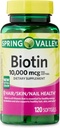 ikj Biotin Hair/Skin/Nails Health Suplemento dietético Softgels, 10,000 mcg, 120 Conde