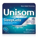 DreamGels Unisom, Noche de dormir, Diphenhydramine HCI 50 mg, 32 SoftGels