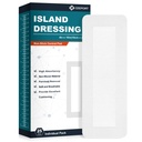 Ceeport Island Dressing with Adhesive Border 4"x10", 25 Individual Pack | 2" x 8" Non-Stick Pad in Center, Highly Absorbent, Sterile, Non-Woven Medical Grade Bandages for Wounds and First Aid