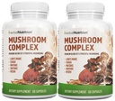 Complejo de baño herbal de nutrición 700mg a 1400mg. Los 5 salones más potentes - Lions Mane, Reishi, Chaga, Maitake, Shiitake - apoya la salud inmune, la salud cerebral nootrópica para la memoria & Focus
