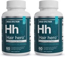 Elementos esenciales® Hair HeroTM - Vitaminas para el cabello para los hombres - Soporte de amplio espectro con 5000 mcg Biotina - 60 Cuenta - 30 Serviciones (2-Pack)