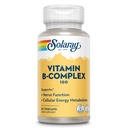SOLARAY Vitamina B Complejo 100 mg - Energía Celular, Nerve y Heart Health Support - Supplies All 8 B Complejo Vitaminas - Vitamina B12, B1, B2, B3, B6, Niacin, Folic Acid y Biotin - Vegan, 50 Servimientos