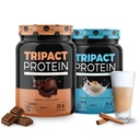 Nutrology TRIPACT Protein - Premium Nutrition Shake - Non-GMO Grass Fed Whey Protein,Plant Proteins,Greens,Superfood &amp; Probiotics - 5g BCAAs - Creamy Chocolate &amp; VanillaLatte w/Cinnamon 1.5lb Cada uno