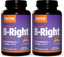 Jarrow Formulas B-Right - 100 Veggie Caps, Pack of 2 - Low-Odor Vitamina B-Complex Fórmula - Energy & Metabolism Support - Promueve cerebro, corazón y salud cardiovascular - 100 Cuenta (Pack of 2)