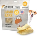 Orejas de cordero para perros – 100% Natural Pisto de cordero horneado para perros – Grain-Free, Alta Proteína, Cierre de grasa inferior – Salud dental &amp; Soporte Conjunto – para perros grandes, medianos – 25 Pack