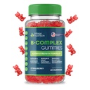 Vitamina B Complejo Gummies para Adultos, B Complejo Suplemento Vitamina para Mujeres y Hombres, B Vitaminas Complejo Gummies para Energía y Salud Cerebro, Sabor de Fresa Natural, 60 Condes