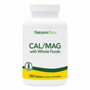 NaturesPlus Fuente de Vida Suplemento Mineral Cal/Mag- 500 mg Calcio, 250 mg Magnesio, 180 Tabletas Vegetarianas - Suplemento Alimentario completo, promueve la salud ósea - Sin gluten - 90 Servimientos