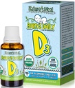 Comida de la naturaleza - gotas de vitamina D para bebés, gotas de vitamina D bebé para sistema inmunológico, salud cardíaca y salud ósea, vitamina D líquido con vitamina D3 400 UI por servicio, desarmado, 14.5 ml