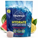 Polvo de hidratación natural TruWild con azúcar cero, electrolitos veganos + ácidos aminoácidos, bebida de recuperación para uso diario, post entrenamiento Muscle Support Suplemento con magnesio (Watermelon Lemonade)