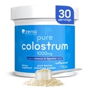 Zena Nutrition Bovine Colostrum Powder Suplemento, 1000mg Puro Colostrum, apoya la salud inmune y digestiva, promueve la salud de Gut, Keto, Gluten Free, Fat Free, Grass Fed, Unflavored, 30 Servings