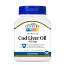 21th Century Norwegian Cod Liver Oil, 400 mg, 110 Softgels