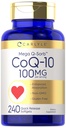 Carlyle CoQ10 100mg TEN 240 Softgels TEN Mega Q-Sorb Coenzyme Q-10 Silencio con Black Pepper Extract ANTE No GMO, Gluten Free Supplement