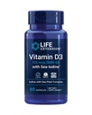 Extensión de la vida Vitamina D3 con IodineTM, 125 mcg (5000 UI) – Apoyo inmunológico, salud ósea, salud tiroidea – 1 diariamente, libre de gluten, no GMO – 60 cápsulas
