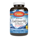 Carlson - Cod Liver Oil Gems, Low Vitamin A, 230 mg Omega-3, Norwegian, Wild Caught, Sostentablemente Fuented, 150 Softgels